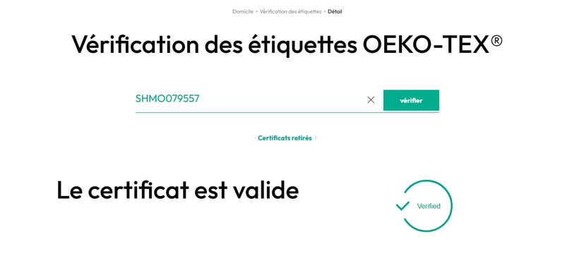 certification oeko tex 100