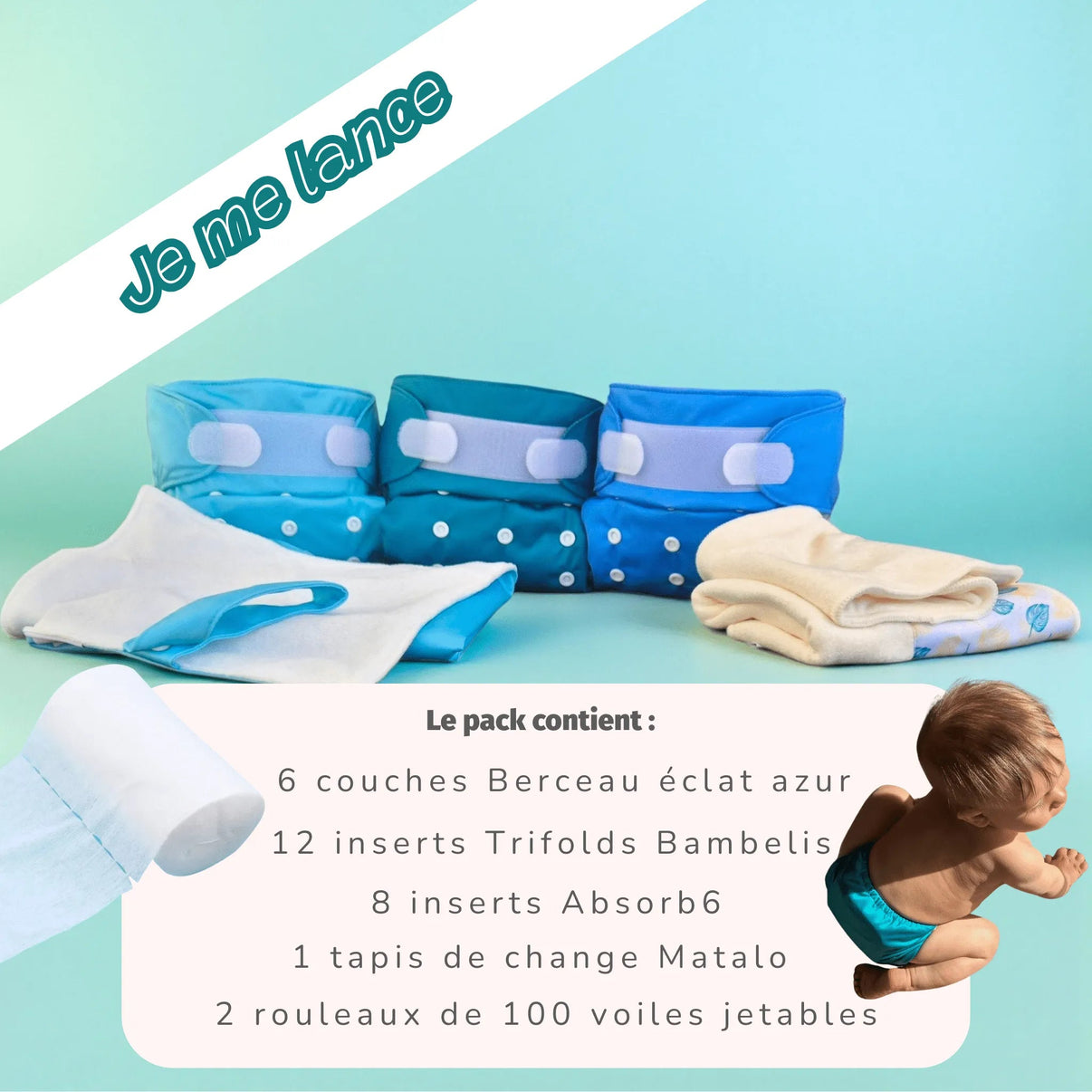 Pack Liberté - 6 Couches + 20 Inserts lavables Ma Boule De Couches